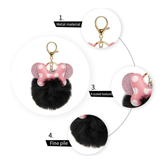 Pop of Pink Plush Bag Charm, Choice of Color - Picture 3 of 4
